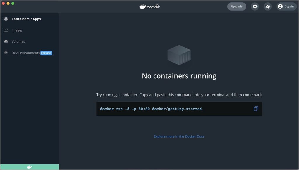 Rodando o Docker no MacOs